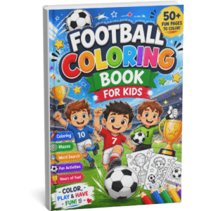⚽ Football Coloring Book for Kids – 50 Fun Printable Pages! Keep young soccer fans entertained with 50 exciting football-themed coloring pages featuring players, stadiums, trophies, matches, and championship moments. Perfect for kids ages 4–10, this printable PDF encourages creativity, focus, and screen-free fun. Simply download, print, and start coloring today!