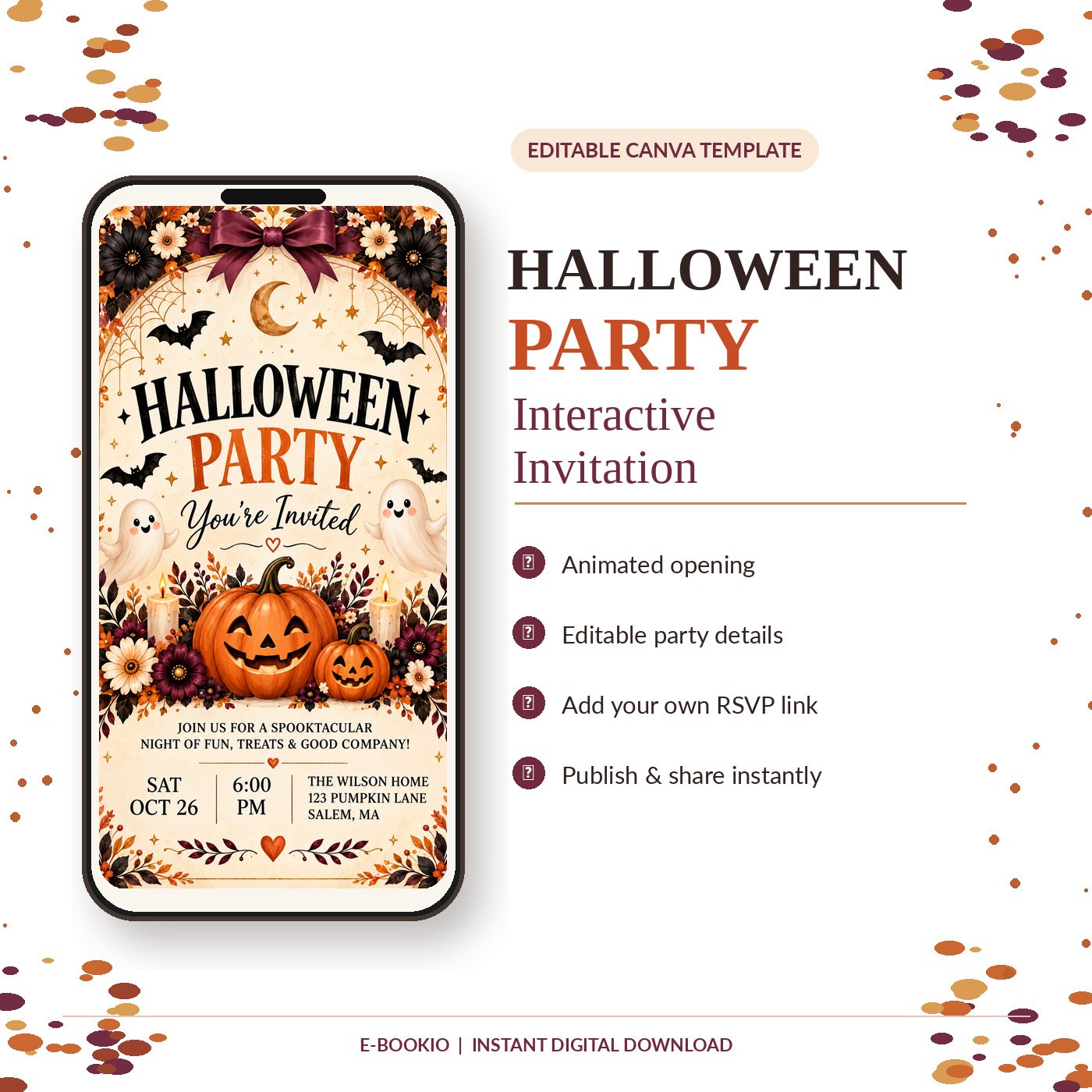 Editable Halloween Interactive Invitation Template – Canva Website